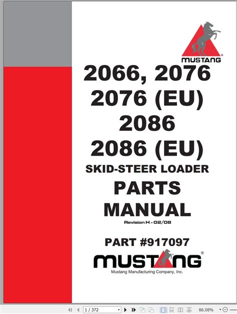 mustang 2076 skid steer|mustang 2070 parts manual.